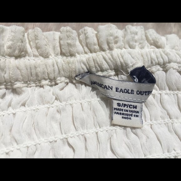 American Eagle Corset White Crop Top Tube Top - Picture 4 of 5